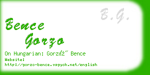 bence gorzo business card